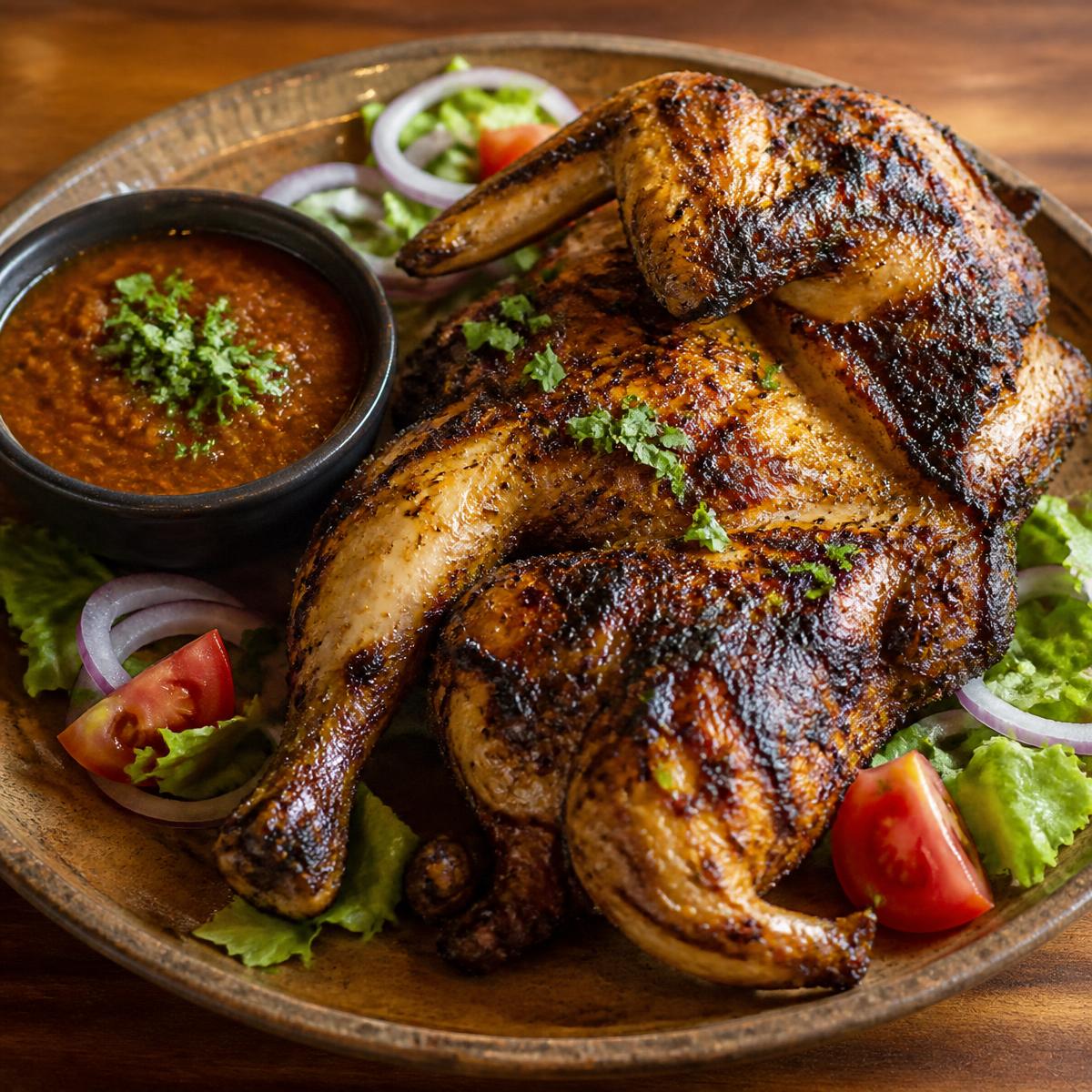 Poulet fermier braisé sauce mantindjan